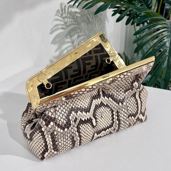 Natural Python Fendi First "F" Clutch - Picture 7 of 11